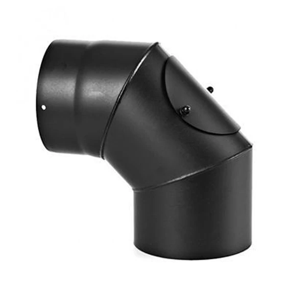 Vastag falú füstcső könyök 160/90 mm fekete