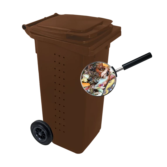 Komposzt BIO kuka 120 L BARNA kerekes