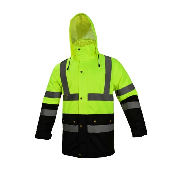 FLASH bi Yellow Jól Láthatósági Sárga Téli Munkás Kabát