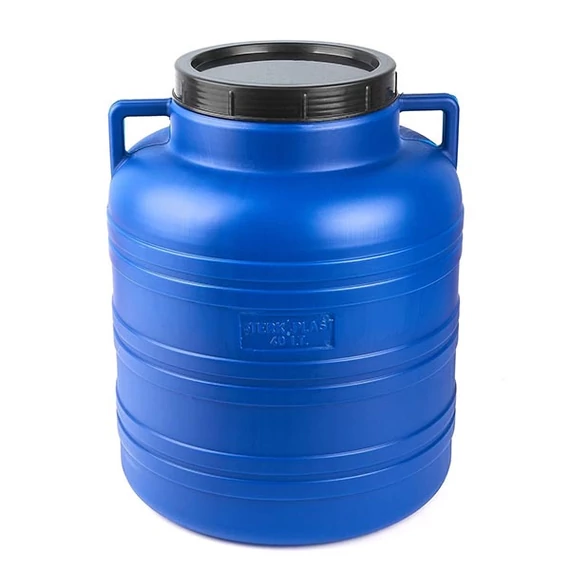 Csavaros fedéllel záródó műanyag hordó/ballon 40 literes