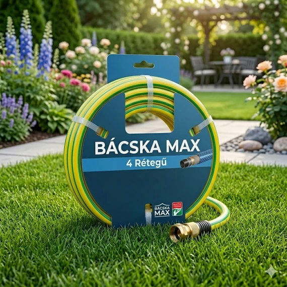 Bácska Master négyrétegű csavarodásmentes locsolótömlő 1/2 colos 25m