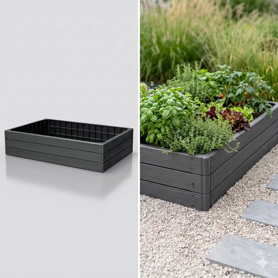 Base Woody 238 literes magaságyás antracit színben