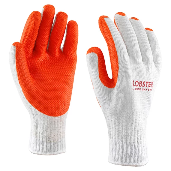 LOBSTER vágásbiztos kesztyű pamut-poliészterből, latex tenyérmártással.