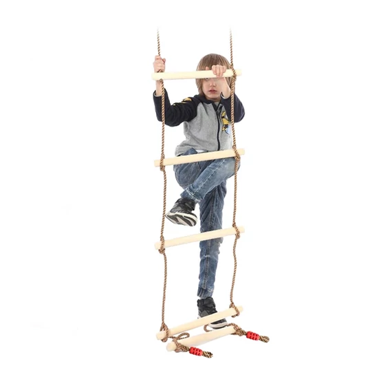 Kötéllétra PP kötéllel - 5 fok fa - 180 cm