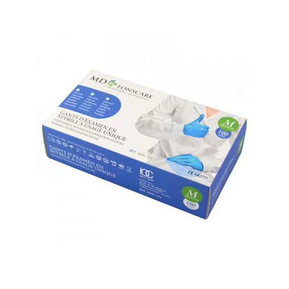 Egyszerhasználatos púderementes nitril kesztyű (100 db/doboz)