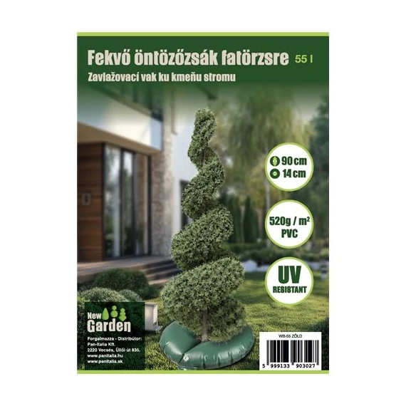 55 literes, zöld öntözőzsák fához, bokrokhoz