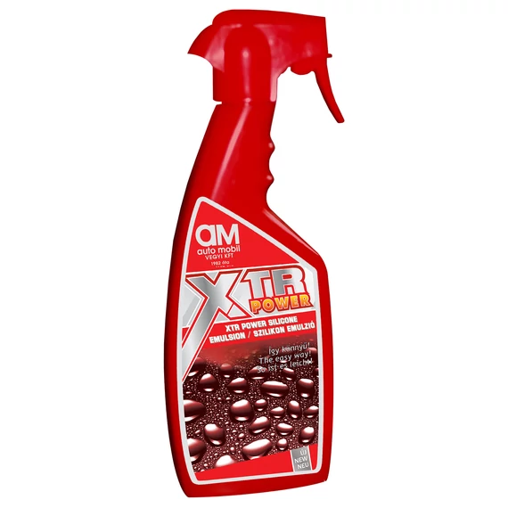 XTR Power Szilikon emulzió 500ml – vizes bázisú ápolószer műanyag, gumi, fa, fém és bőr felületekre. Fényes, rugalmas, korróziógátló és portaszító védelem.