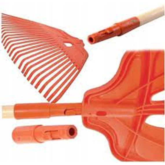 Nyelezett lombseprű  műanyag 27 fogú 60cm RAMP RG4 (Nyél GEREBLYE Bükk 130)